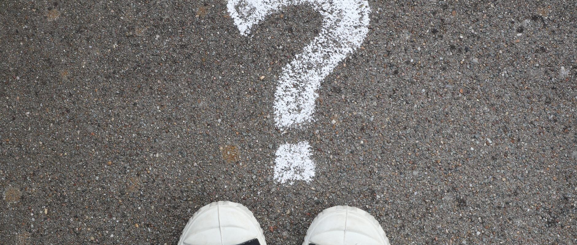 question mark on pavement