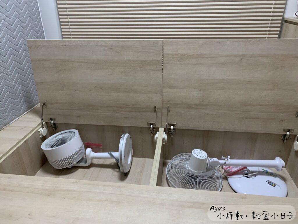 主臥室架高床架的上掀收納櫃