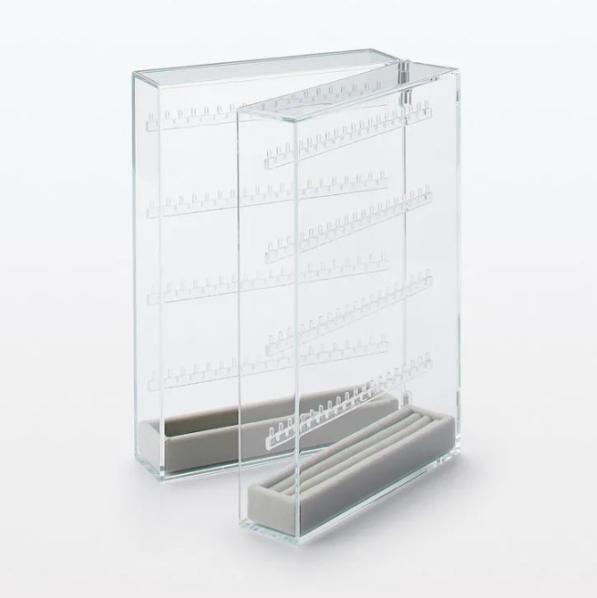 [MUJI無印良品]壓克力項鍊耳環收納/左右對開型.約17.5x8.8x25cm